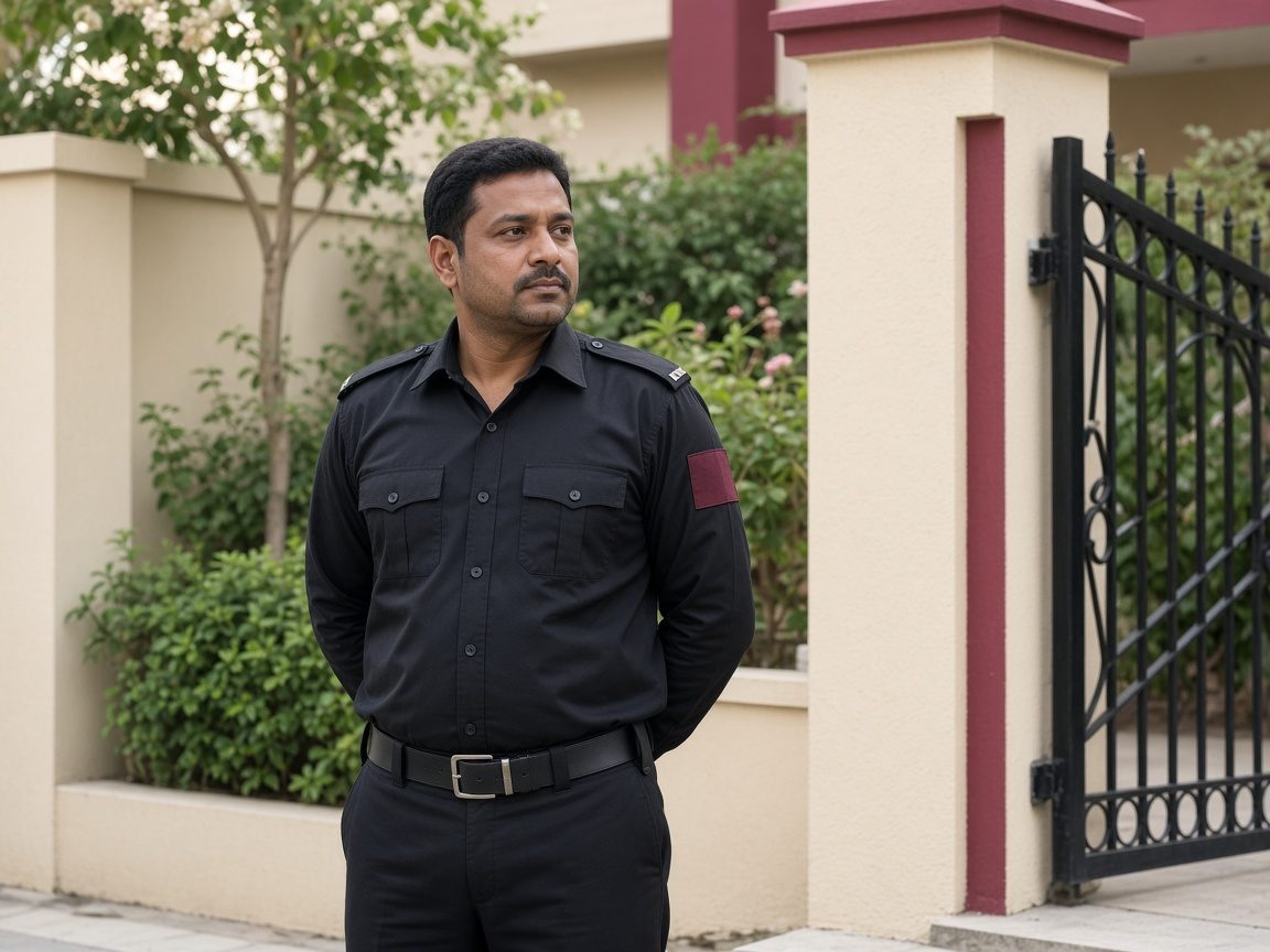 Security guard at a home gate